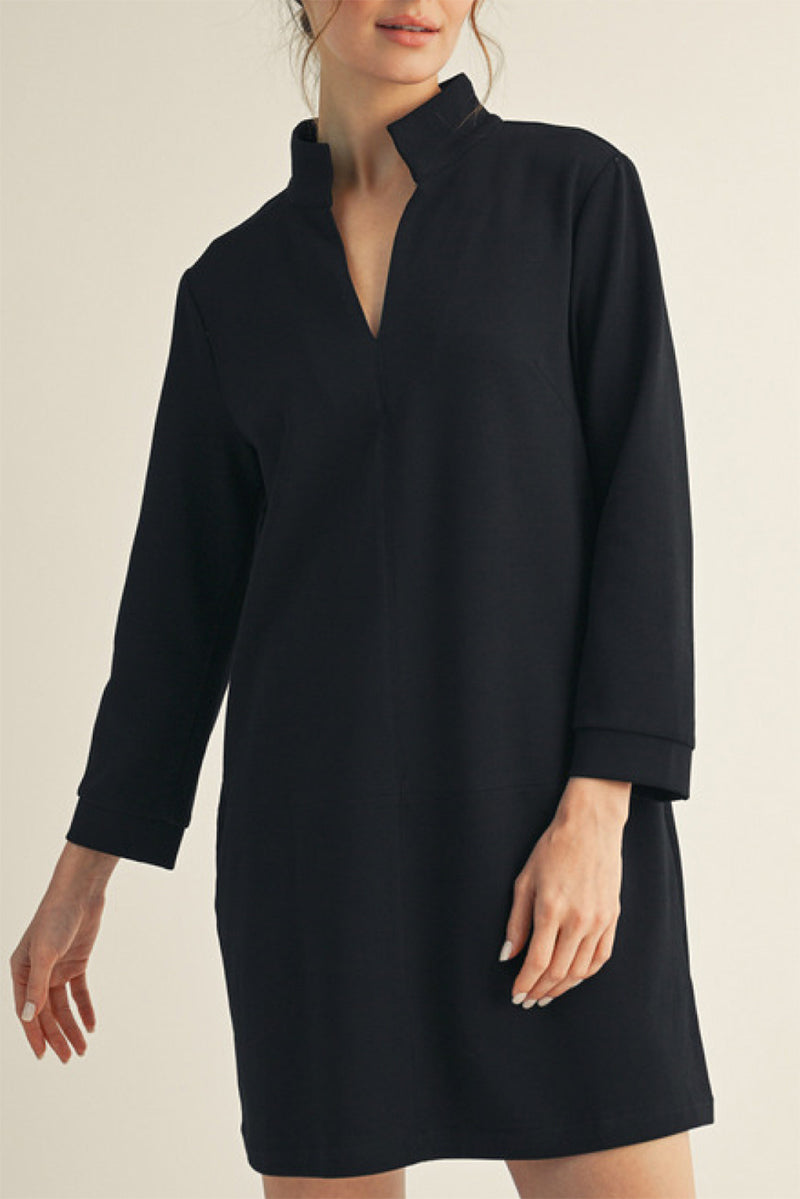 Collared Pockets Shift Dress